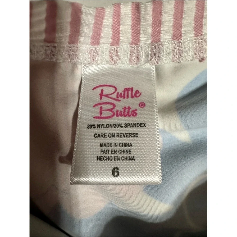 Ruffle Butts Girls Rash Guard Size 6 Floral Long Sleeve Beach Vacation